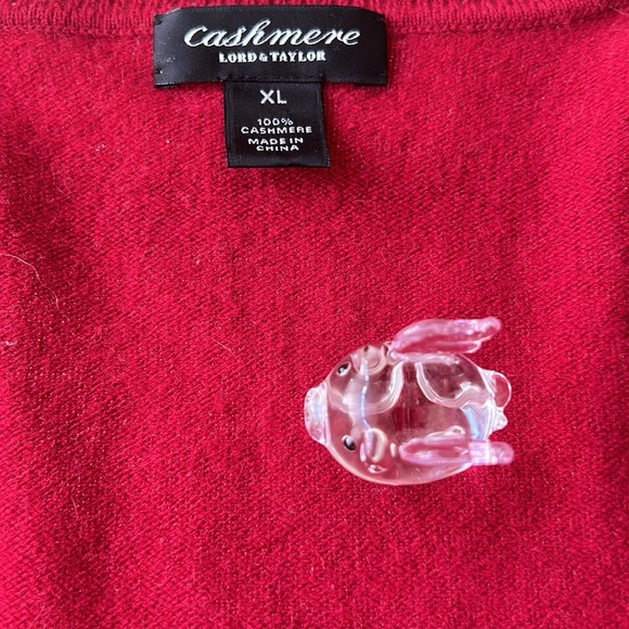 Lord and Taylor Red Cashmere Sweater XL - Picture 2 of 5